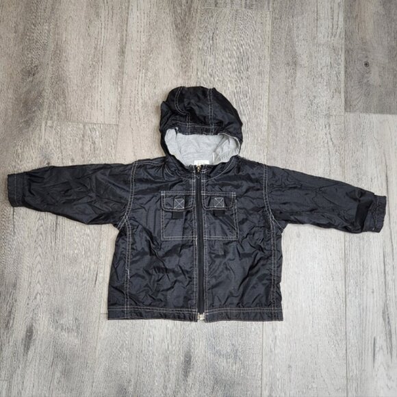 Gap Baby Black Hooded Rainjacket Size 3T - Picture 2 of 10